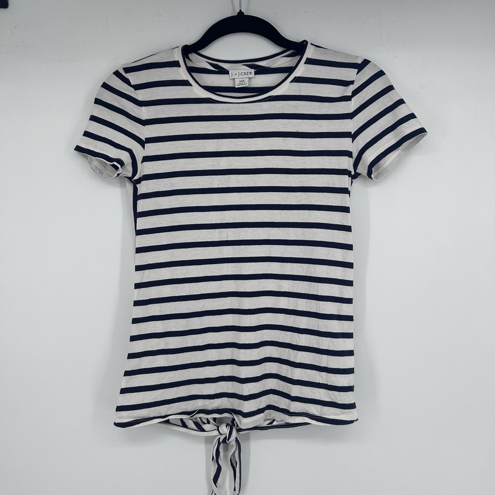 J.Crew - J by‎ J.Crew Striped Tie Back Top XXS Blue White Shirt